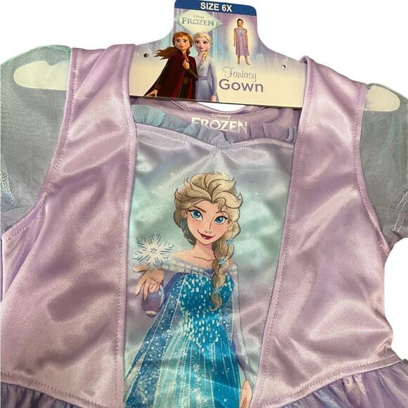 Disney Girl’s Frozen Elsa Fantasy Gown Blue Purple Size 6X NWT - Picture 2 of 9